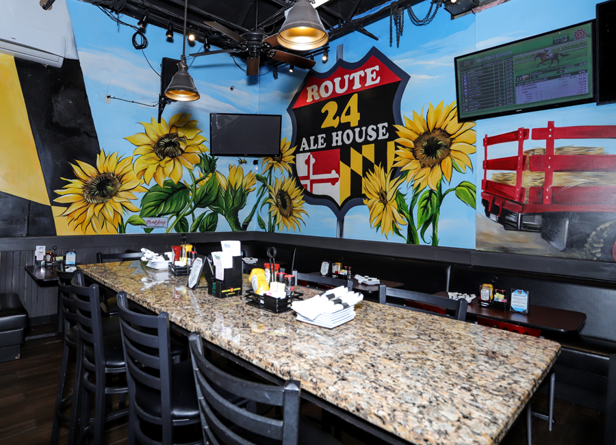Route 24 Ale House's elegant dining area
